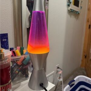 Silver and Pink Lava Lamp